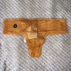NWT Gilly Hicks Yellow Thong Lace Underwear